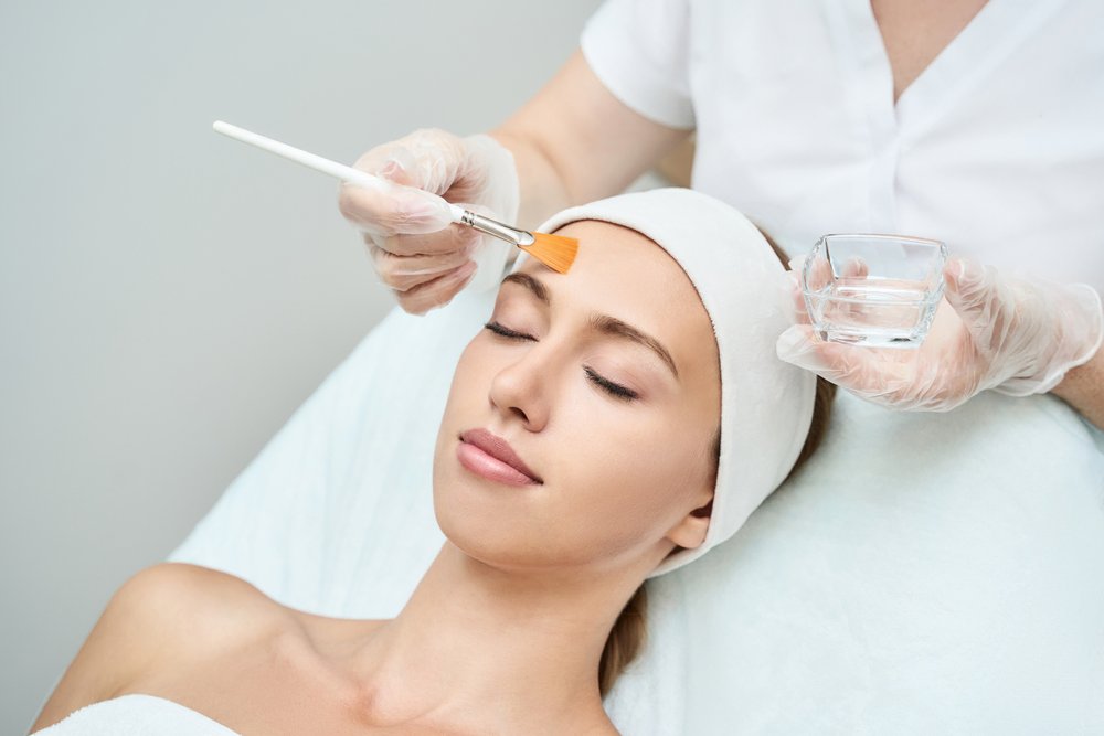 clinician performing a skin peel